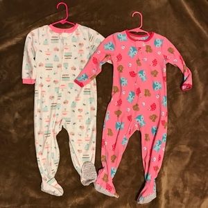 2 Girls Footed Sleepers